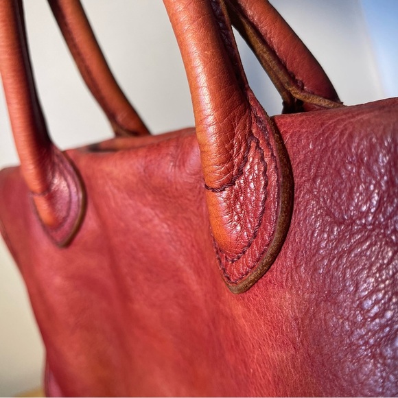 1937 Accessories Camden Satchel Doctors Bag Red Burgundy Leather - Picture 10 of 15